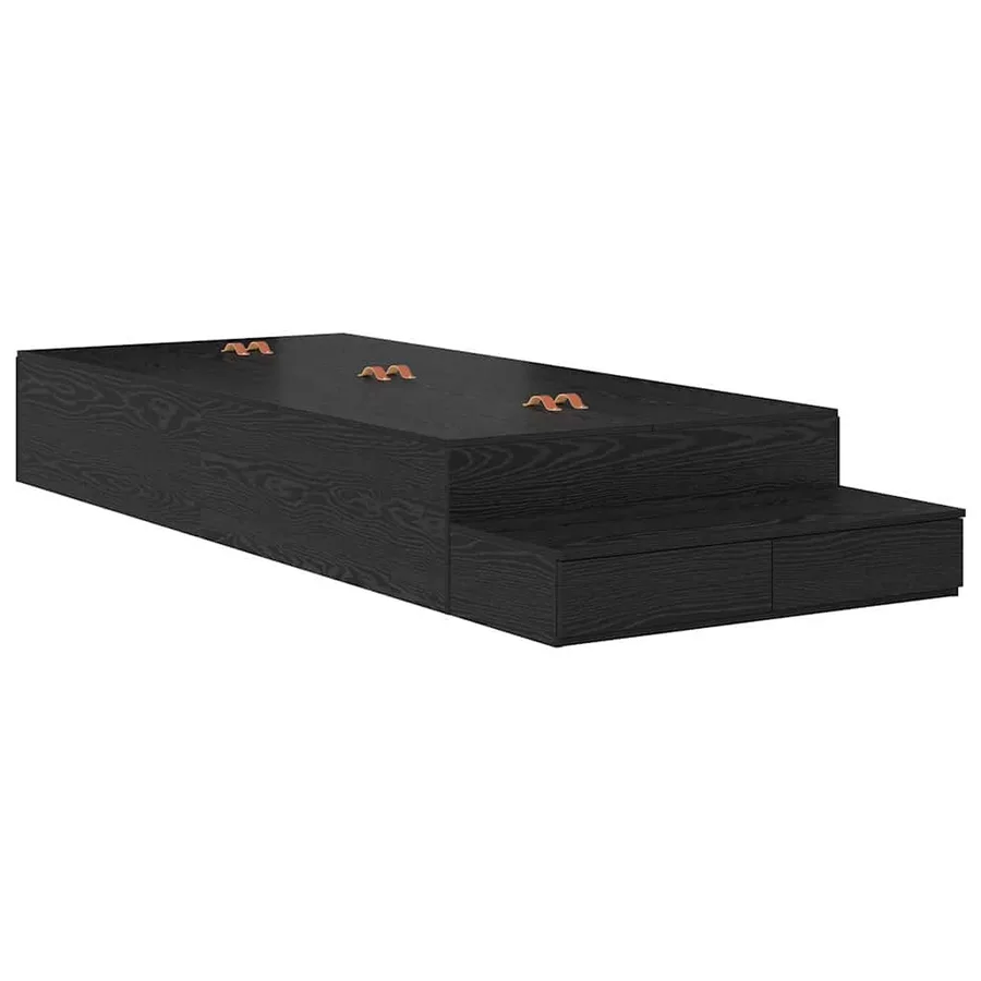 Cadre de lit avec rangement Chêne noir 90 cm Bois d'ingénierie - 2