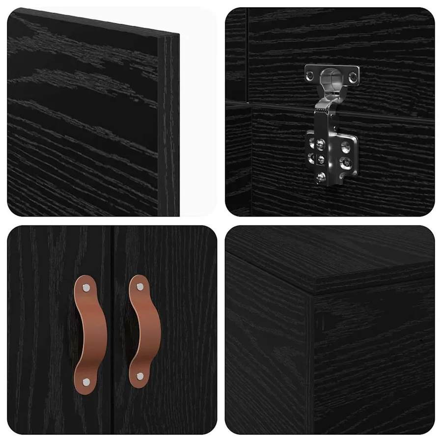 Cadre de lit avec rangement Chêne noir 90 x 190 cm - 8