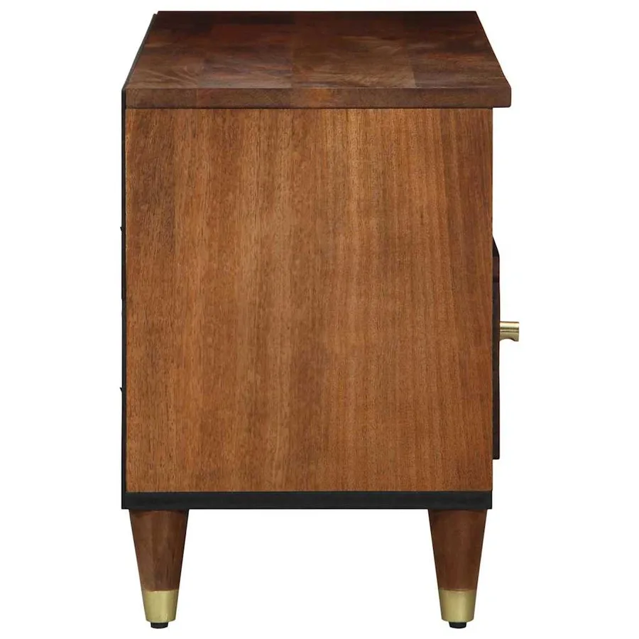Meuble TV Marron miel 100 x 33 x 46 cm Bois de mangue massif - 4
