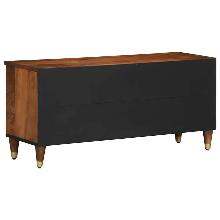 Meuble TV Marron miel 100 x 33 x 46 cm Bois de mangue massif - 5