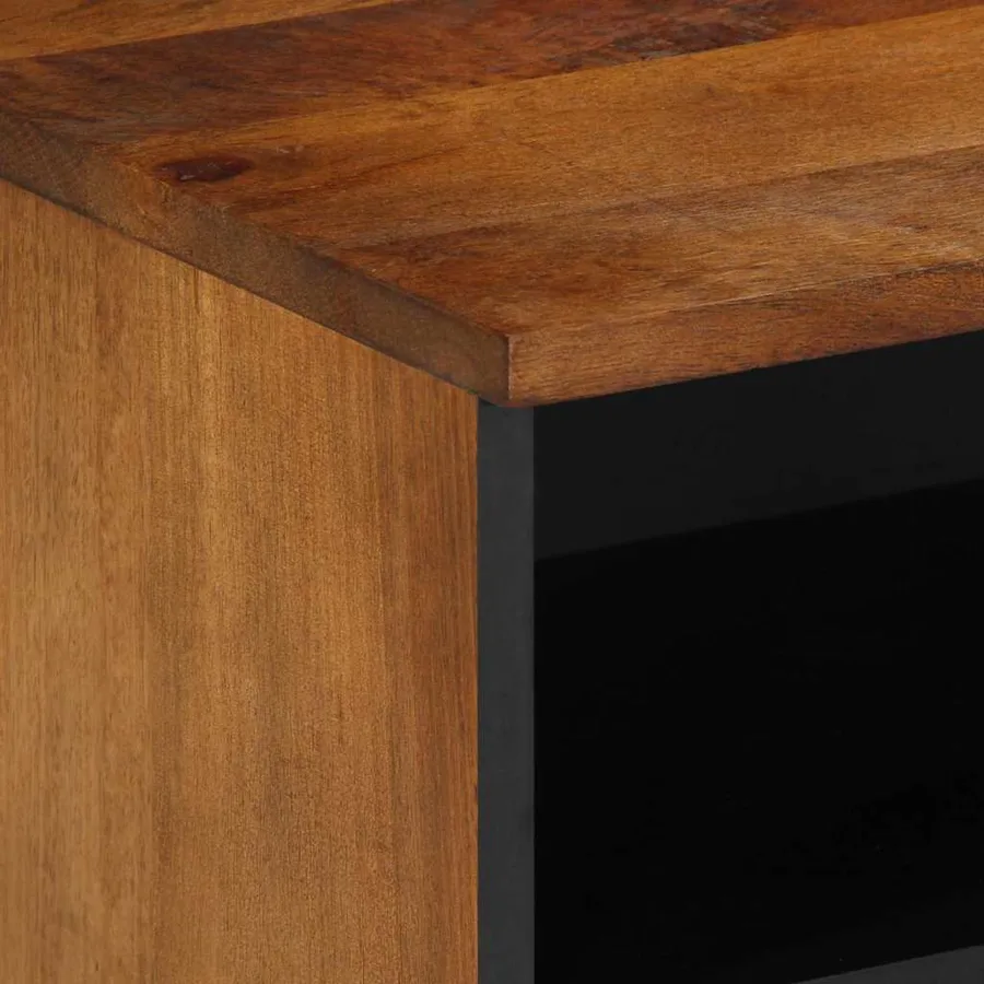 Meuble TV Marron miel 100 x 33 x 46 cm Bois de mangue massif - 6