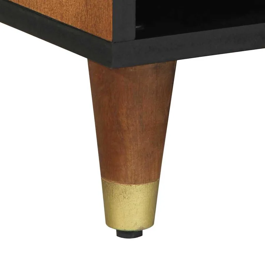Meuble TV Marron miel 100 x 33 x 46 cm Bois de mangue massif - 8