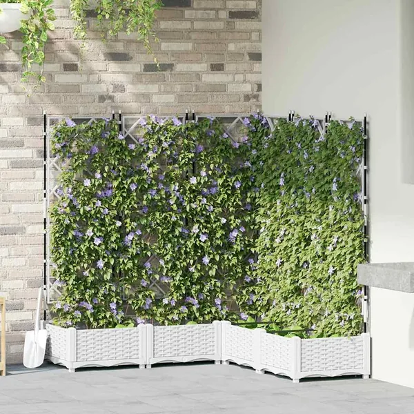 Cache-pot de jardin 5 pc Blanc 120 x 120 x 125,5 cm PP