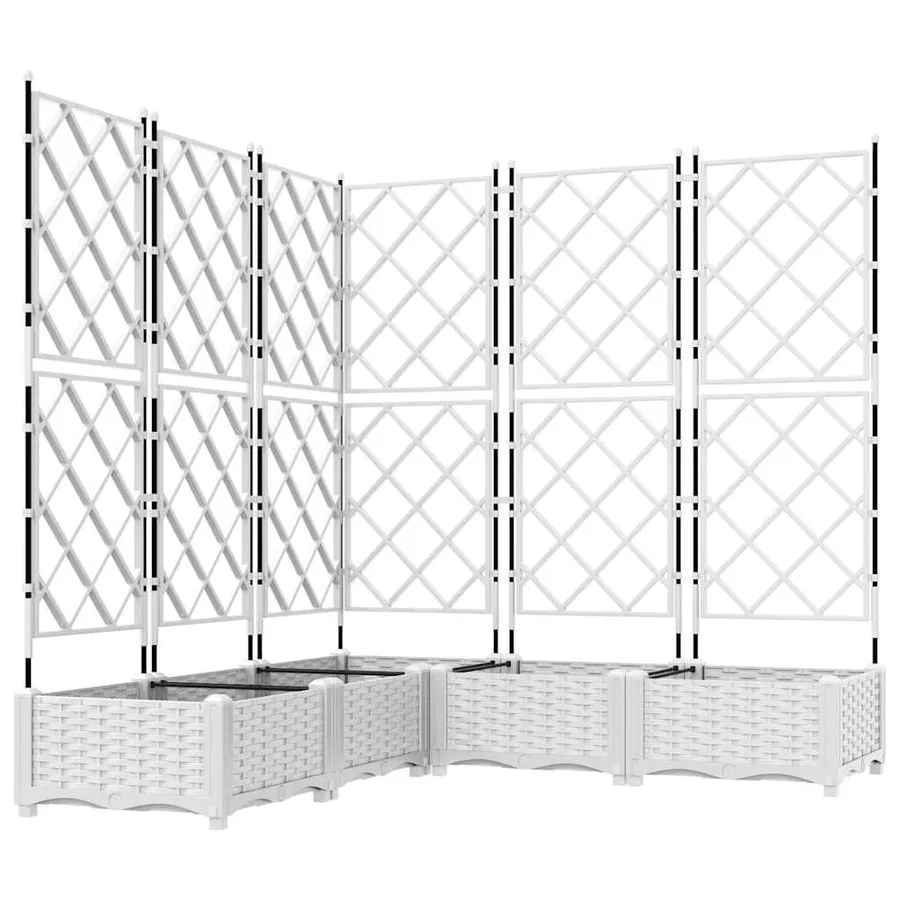 Cache-pot de jardin 5 pc Blanc 120 x 120 x 125,5 cm PP - 2
