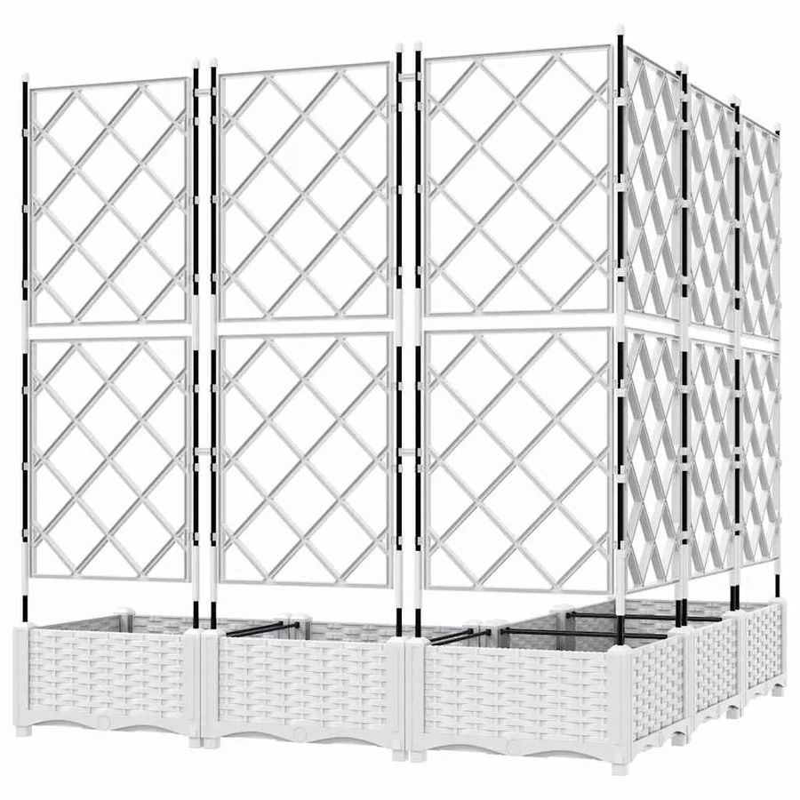 Cache-pot de jardin 5 pc Blanc 120 x 120 x 125,5 cm PP - 6