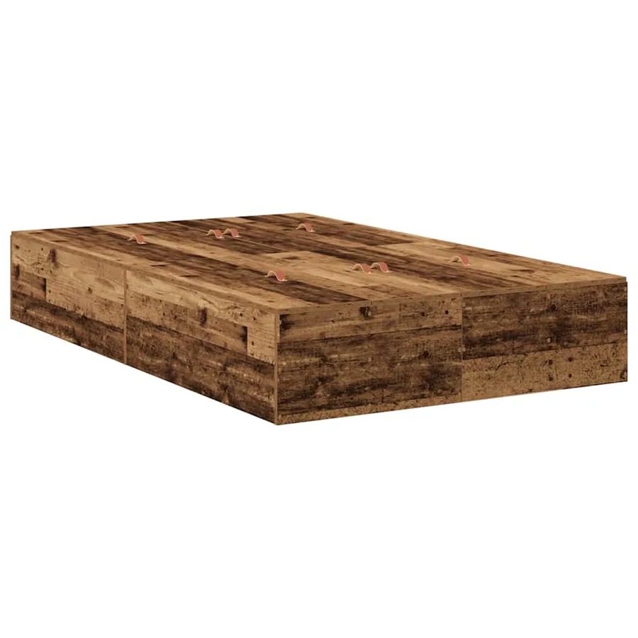 Cadre de lit avec rangement avec tiroir Bois Ancien 120 cm - 7