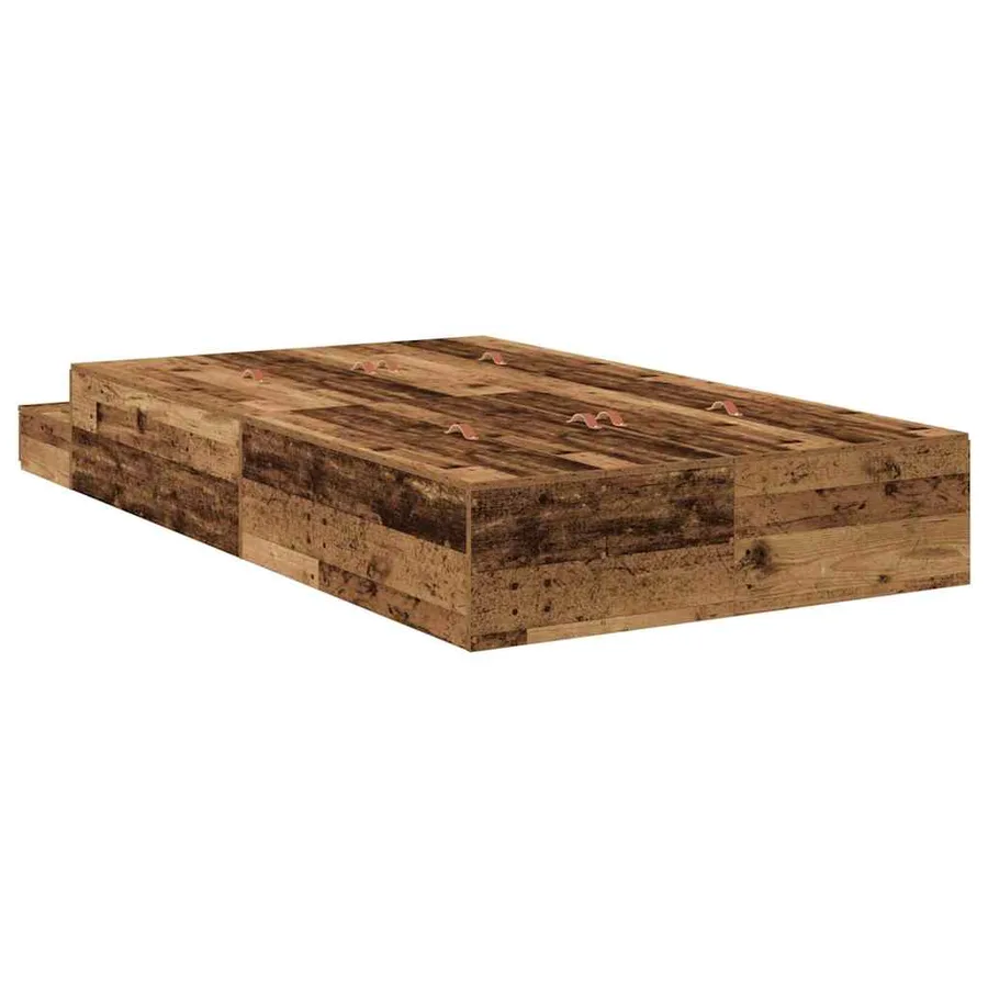 Cadre de lit avec rangement avec tiroir Bois Ancien 120 cm - 8