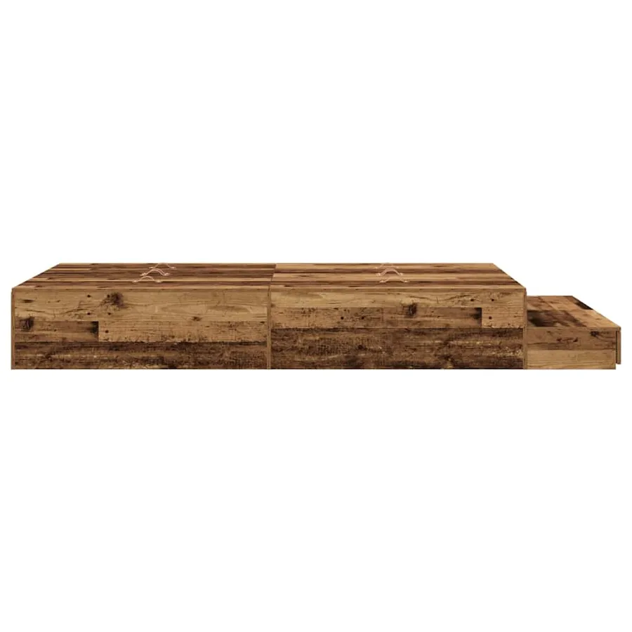 Cadre de lit avec rangement avec tiroir Bois Ancien 120 cm - 9