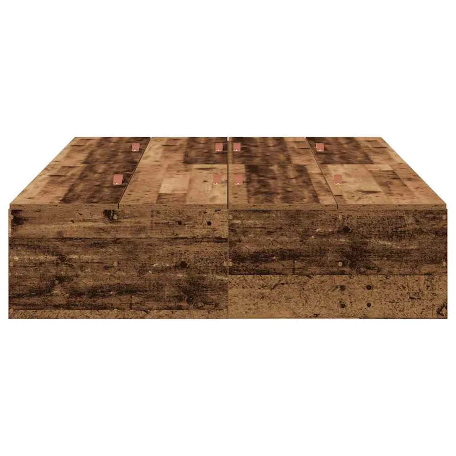 Cadre de lit avec rangement Bois Ancien 120 x 190 cm - 6