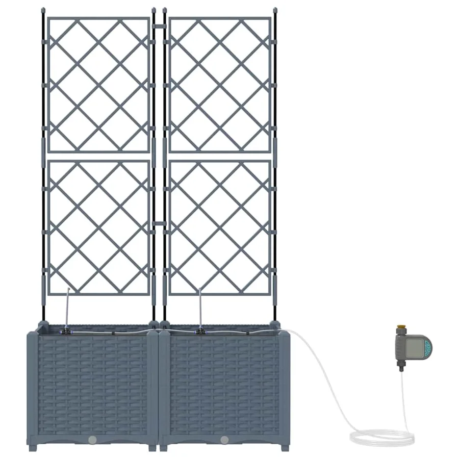 Cache-pot de jardin 2 pc Gris clair 80 x 40 x 142 cm PP - 6