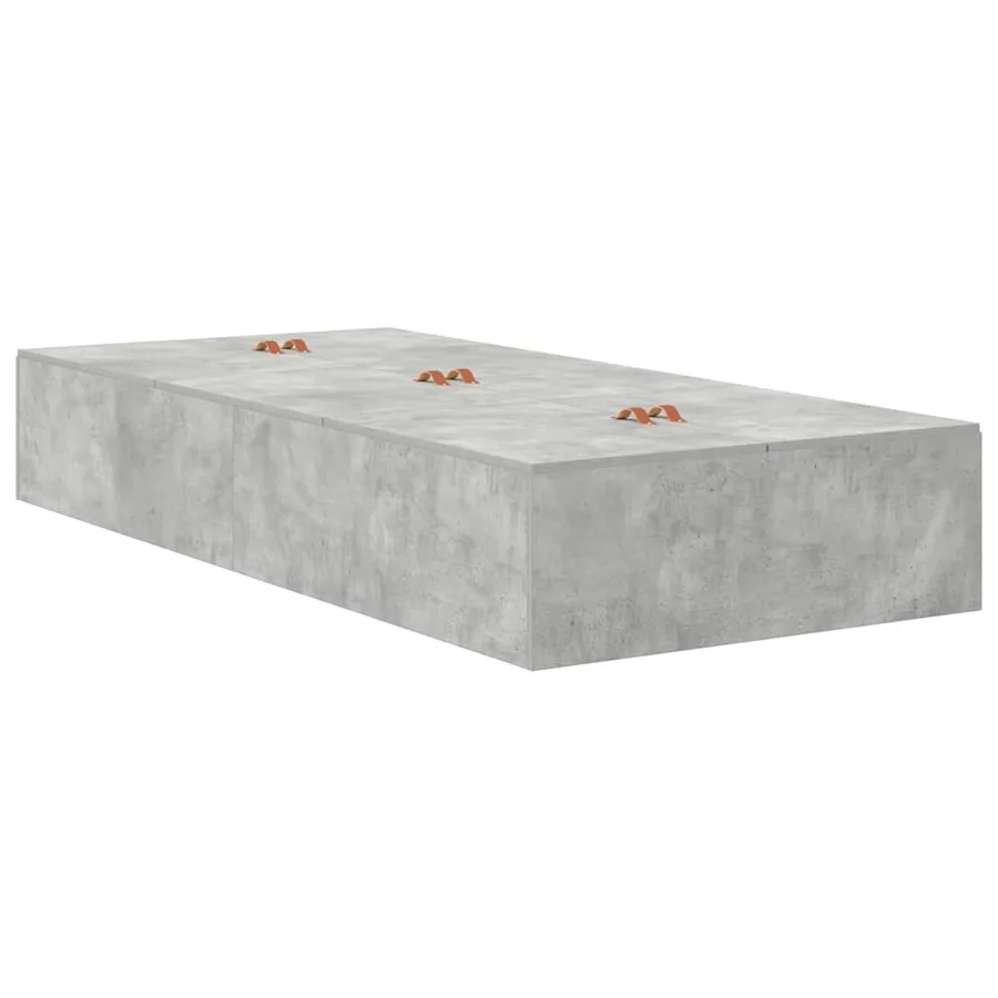 Cadre de lit avec rangement Gris béton 90 cm Bois d'ingénierie - 7
