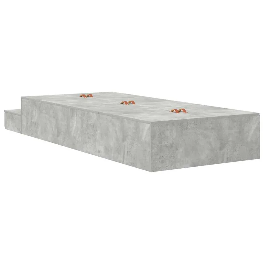 Cadre de lit avec rangement Gris béton 90 cm Bois d'ingénierie - 8