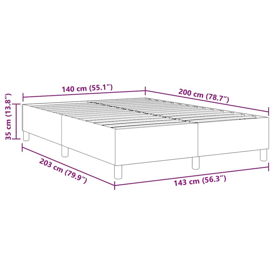 Cadre de lit plateforme Bleu 140 x 200 cm - 8