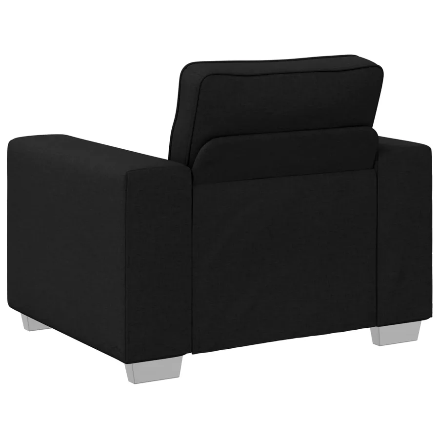 Canapé 3 pcs Noir 219 x 80 x 82 cm Tissu en lin mélangé - 7