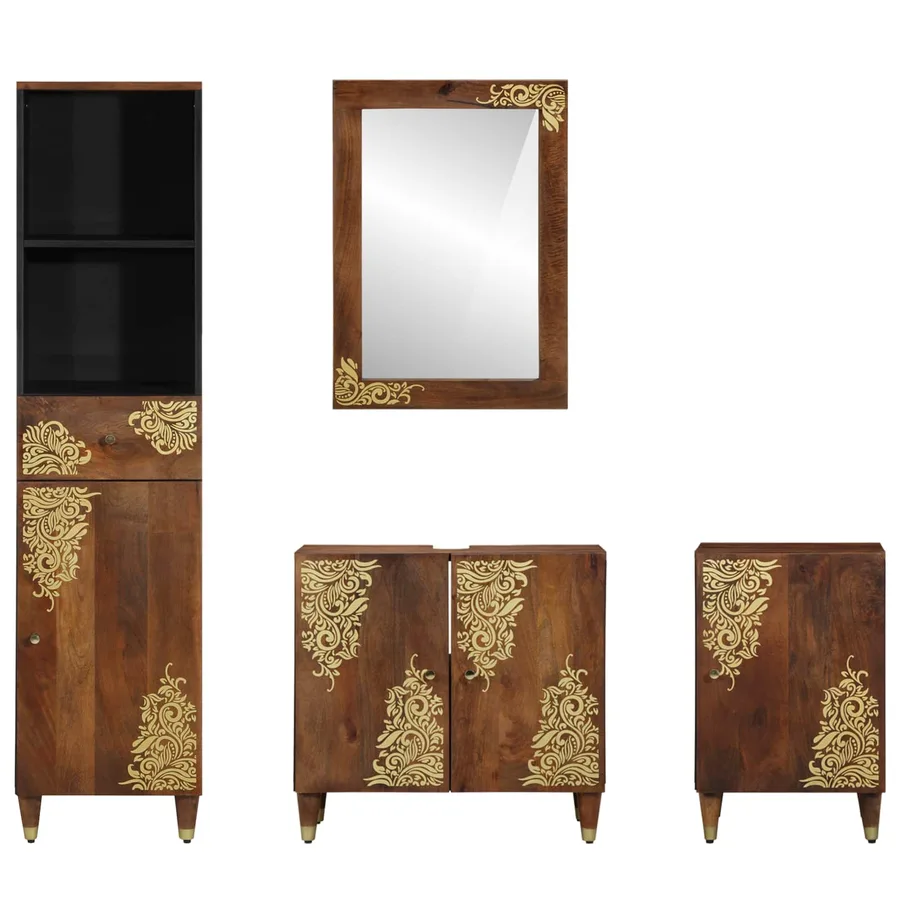Ensemble de Meubles de Salle de Bain 4 pcs Marron miel - 7