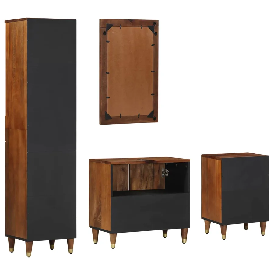 Ensemble de Meubles de Salle de Bain 4 pcs Marron miel - 8