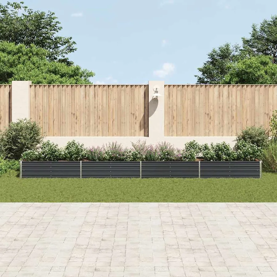 Lit surélevé de jardin Acier galvanisé 600x80x45 cm Anthracite - 3