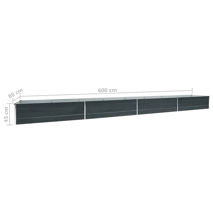 Lit surélevé de jardin Acier galvanisé 600x80x45 cm Anthracite - 7