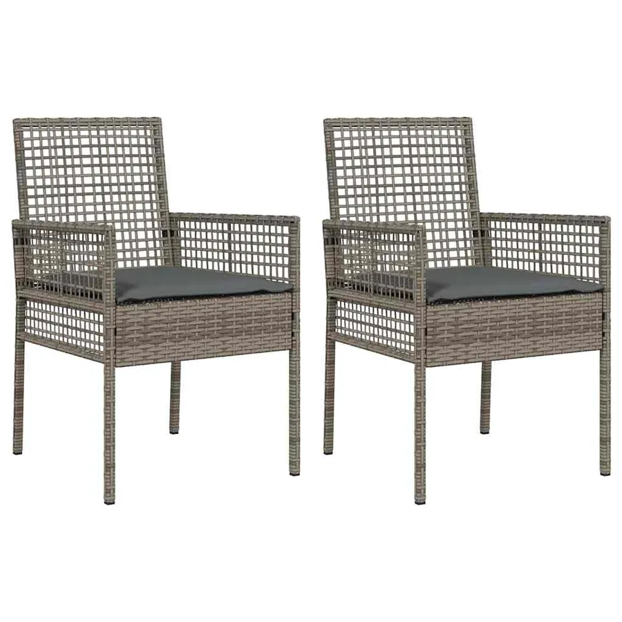 Chaise de jardin 2 pcs Gris 55 x 53 x 85 cm polyrotin - 2