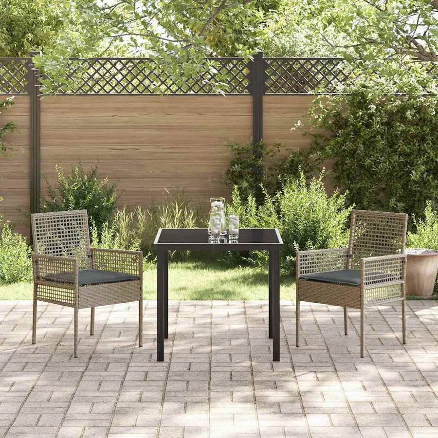 Chaise de jardin 2 pcs Gris 55 x 53 x 85 cm polyrotin - 3