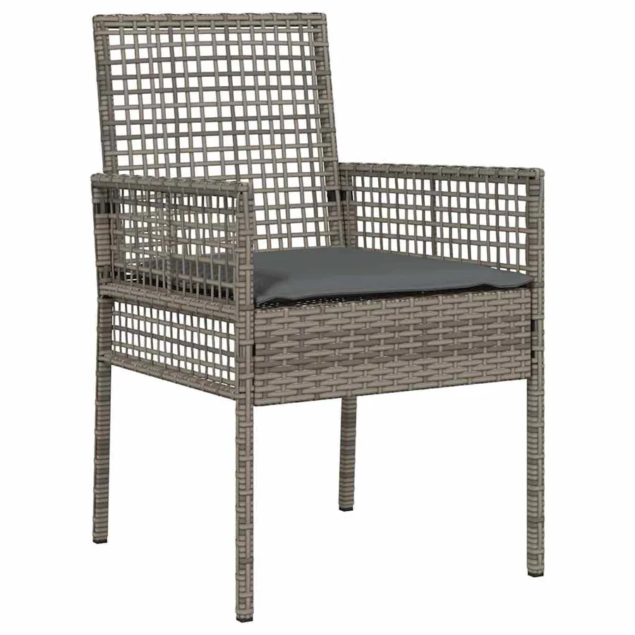 Chaise de jardin 2 pcs Gris 55 x 53 x 85 cm polyrotin - 4
