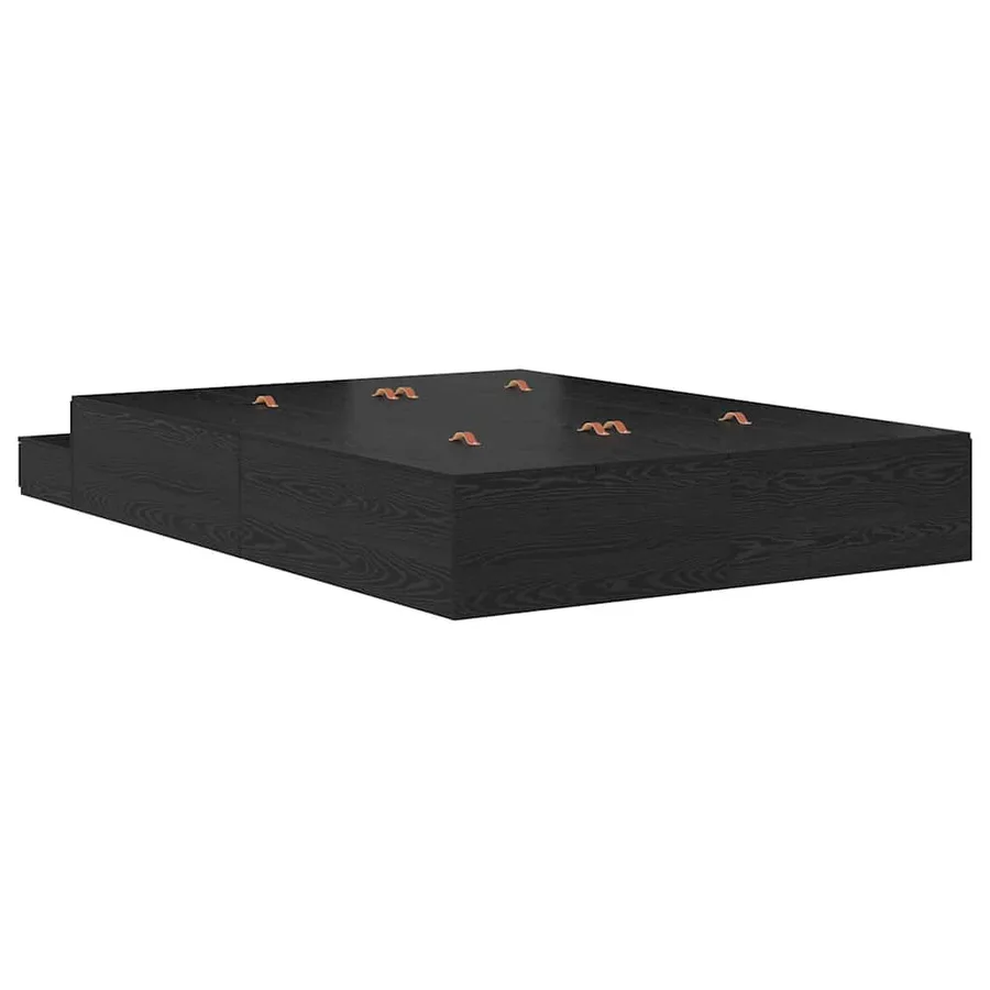 Cadre de lit avec rangement Chêne noir 135 cm Bois d'ingénierie - 10