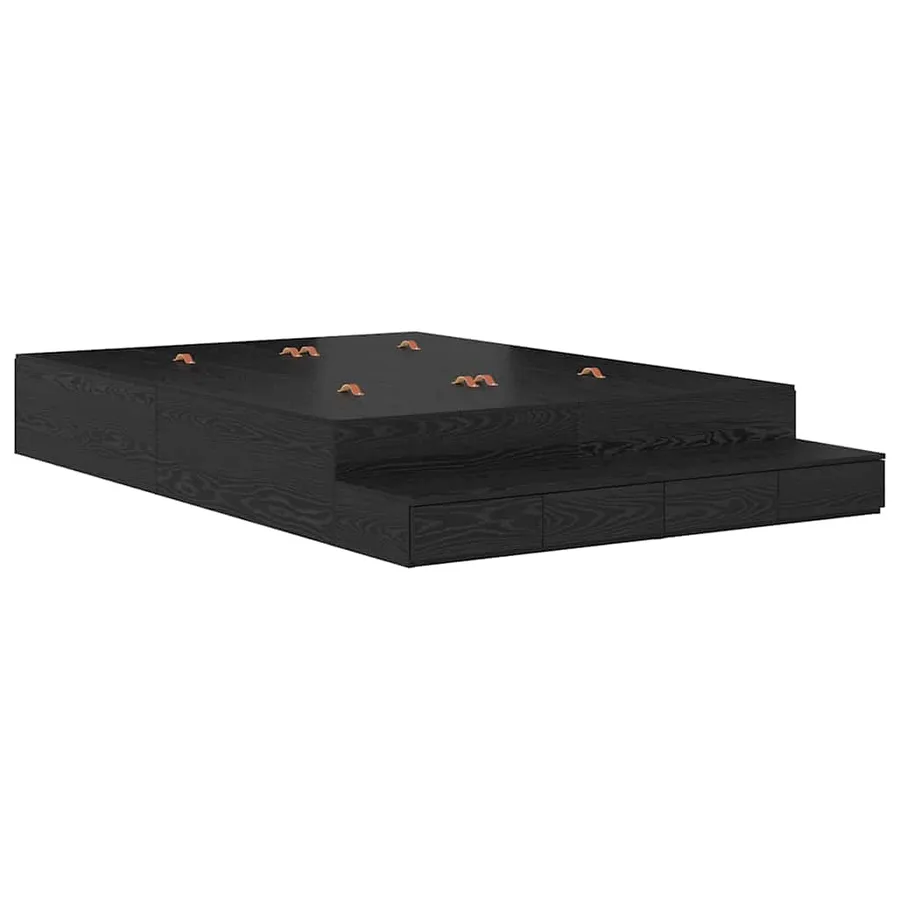Cadre de lit avec rangement Chêne noir 135 cm Bois d'ingénierie - 2