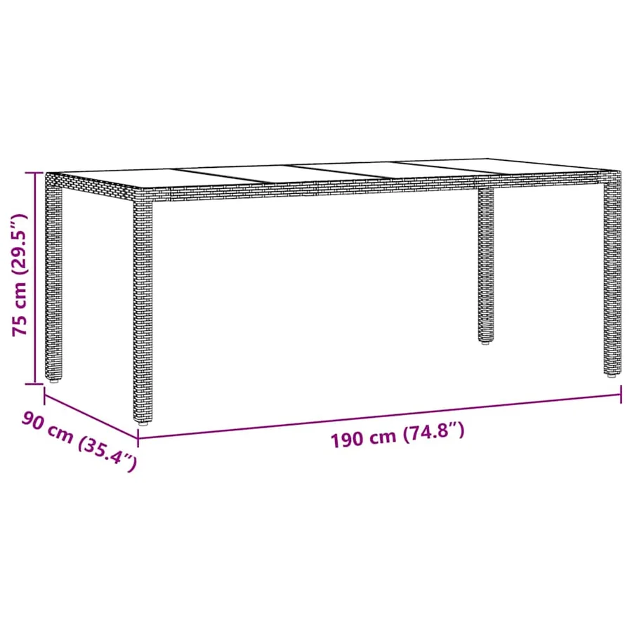 Ensemble de salle à manger pour jardin 7 pcs Gris polyrotin - 11