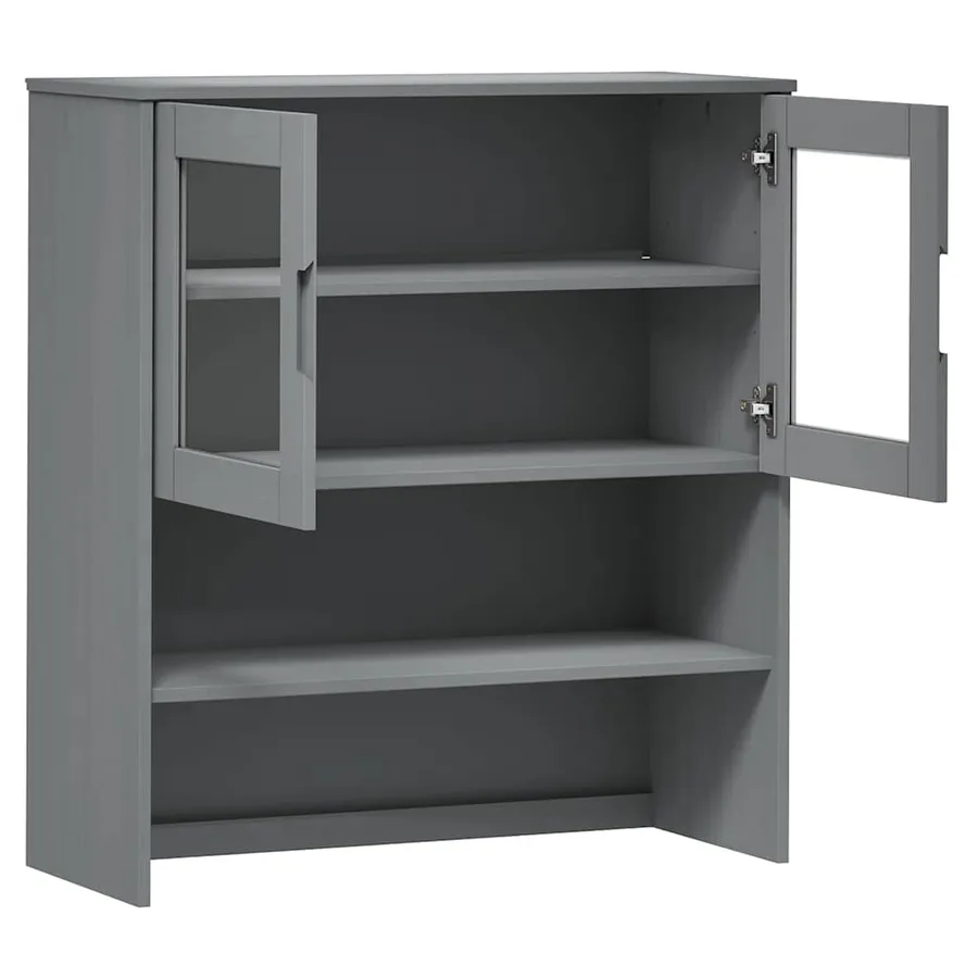 Dessus de buffet MOLDE Gris 90x35x100 cm Bois massif de pin - 5
