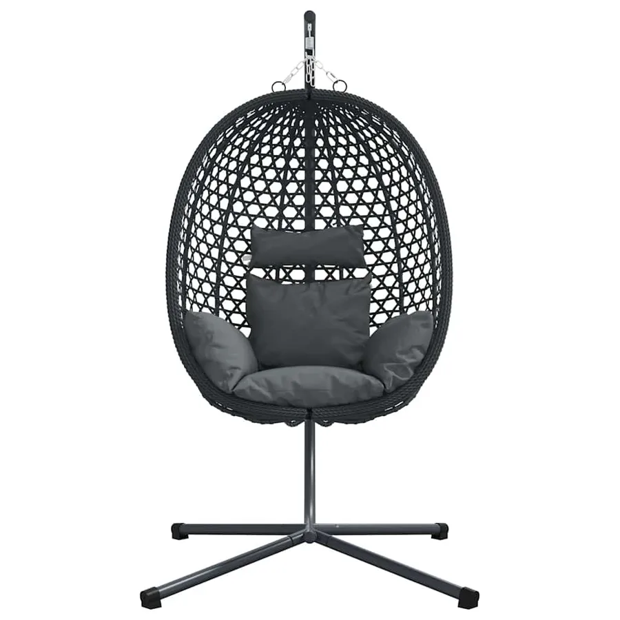 Chaise suspendue Anthracite et noir 104 x 100 x 191 cm - 5