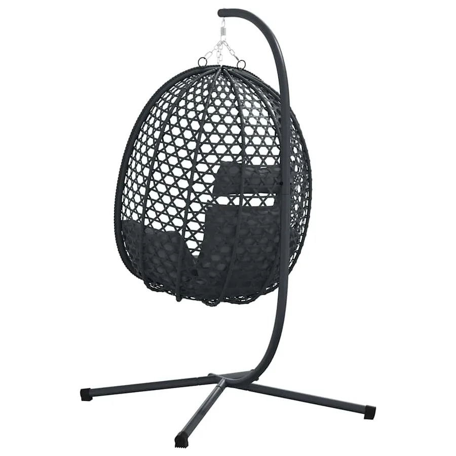 Chaise suspendue Anthracite et noir 104 x 100 x 191 cm - 7