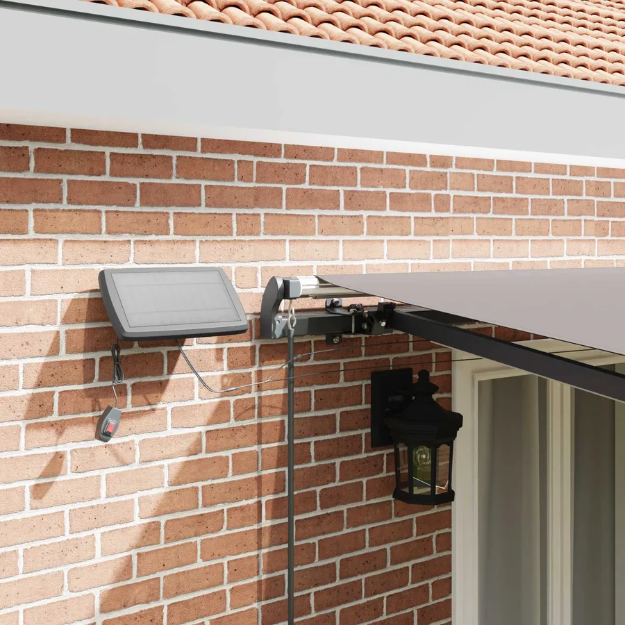 Auvent rétractable Gris clair 500 × 350 cm Tissu et Aluminium - 4