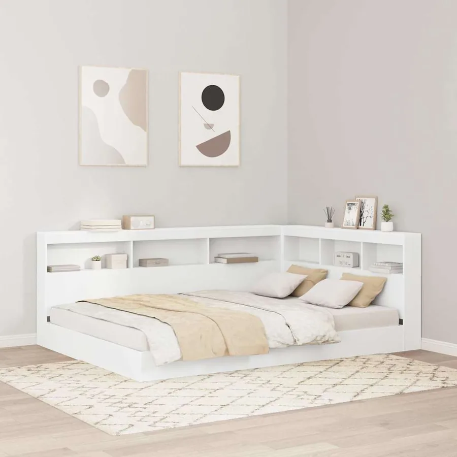 Tête de lit de rangement Blanc 140 cm Bois d'ingénierie