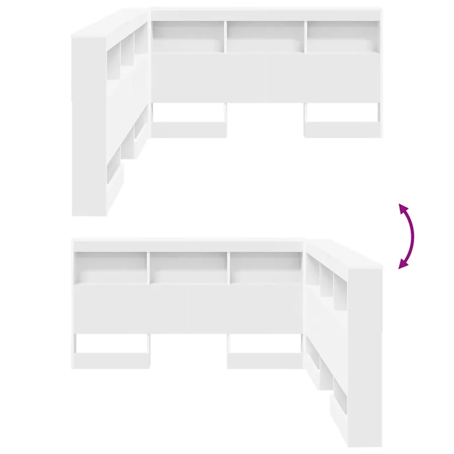Tête de lit de rangement Blanc 140 cm Bois d'ingénierie - 10