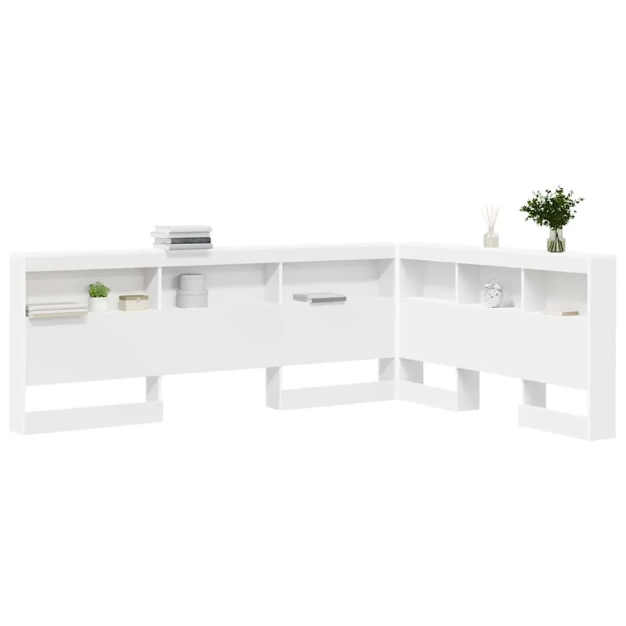 Tête de lit de rangement Blanc 140 cm Bois d'ingénierie - 3