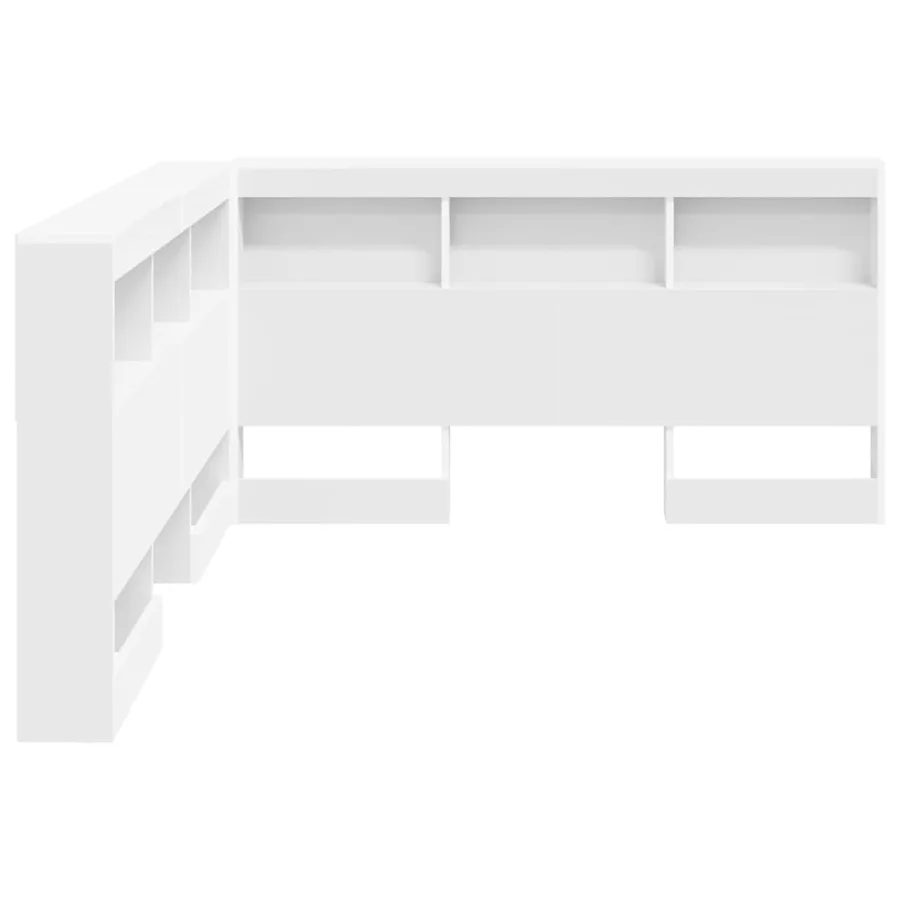 Tête de lit de rangement Blanc 140 cm Bois d'ingénierie - 7