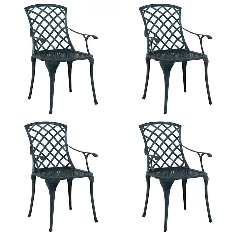 Chaise de jardin 4 pcs Vert 61 x 60,5 x 93cm Aluminium - 2