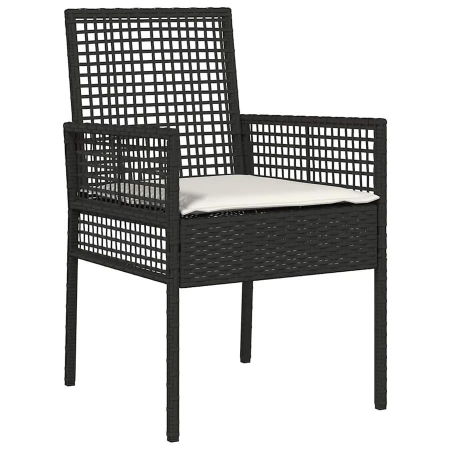 Chaise de jardin 2 pcs Noir 55 x 53 x 85 cm polyrotin - 4