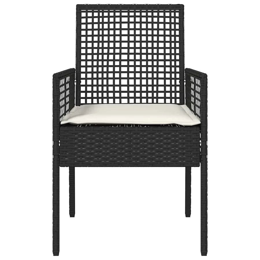 Chaise de jardin 2 pcs Noir 55 x 53 x 85 cm polyrotin - 5