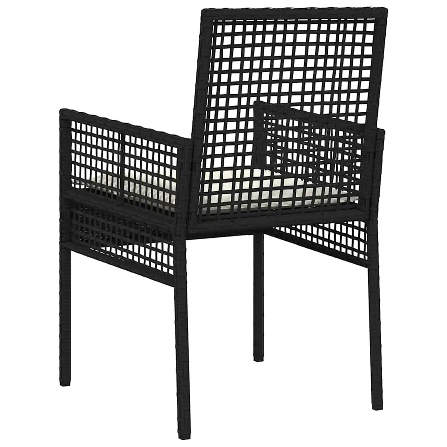 Chaise de jardin 2 pcs Noir 55 x 53 x 85 cm polyrotin - 7