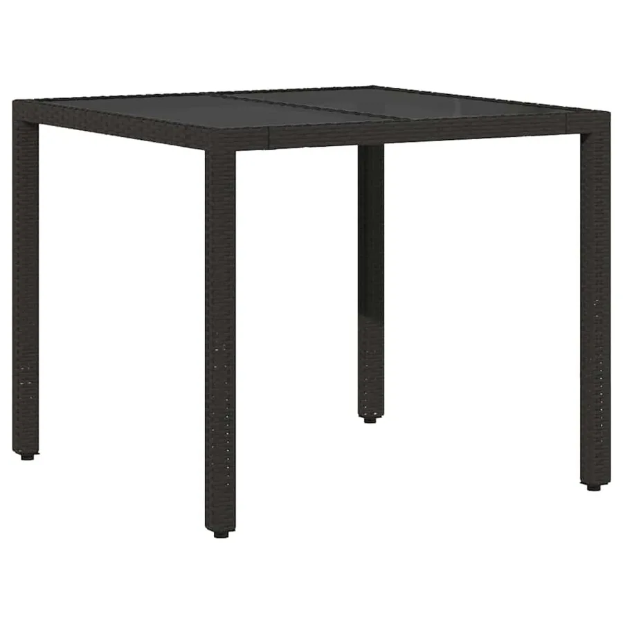 Ensemble de salle à manger pour jardin 5 pcs Noir polyrotin - 5