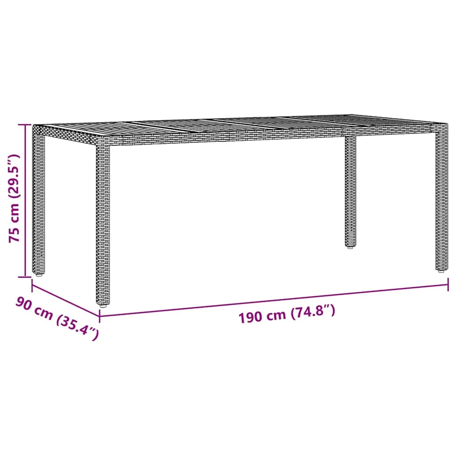 Ensemble de salle à manger pour jardin 7 pcs Noir polyrotin - 11