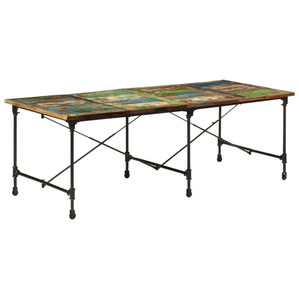 Table à manger 220x90x77 cm bois massif de récupération