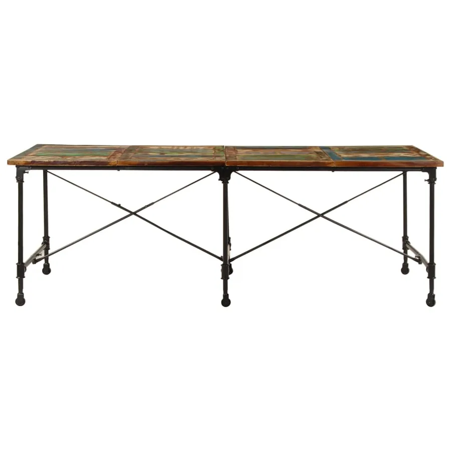 Table à manger 220x90x77 cm bois massif de récupération - 2