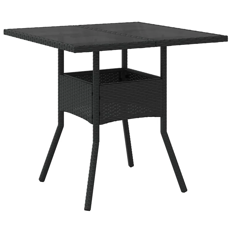 Ensemble de salle à manger pour jardin 5 pcs Noir polyrotin - 5