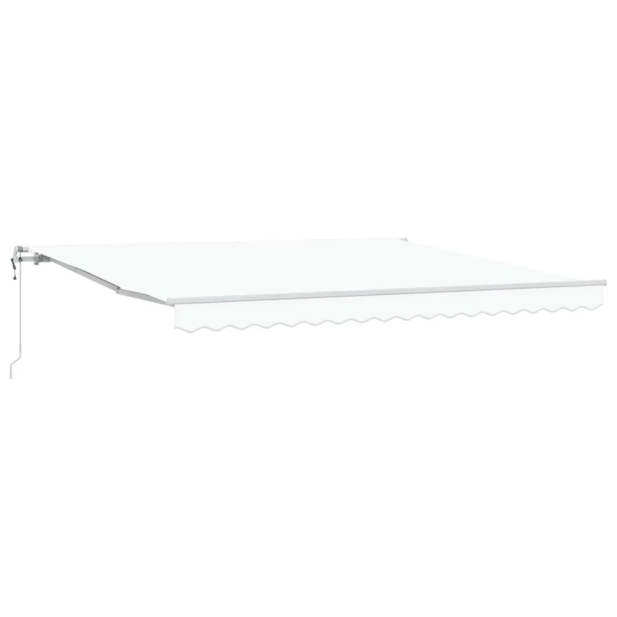 Auvent rétractable Blanc 400 × 300 cm Tissu et Aluminium