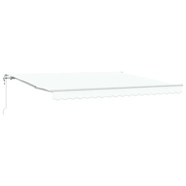 Auvent rétractable Blanc 400 × 300 cm Tissu et Aluminium
