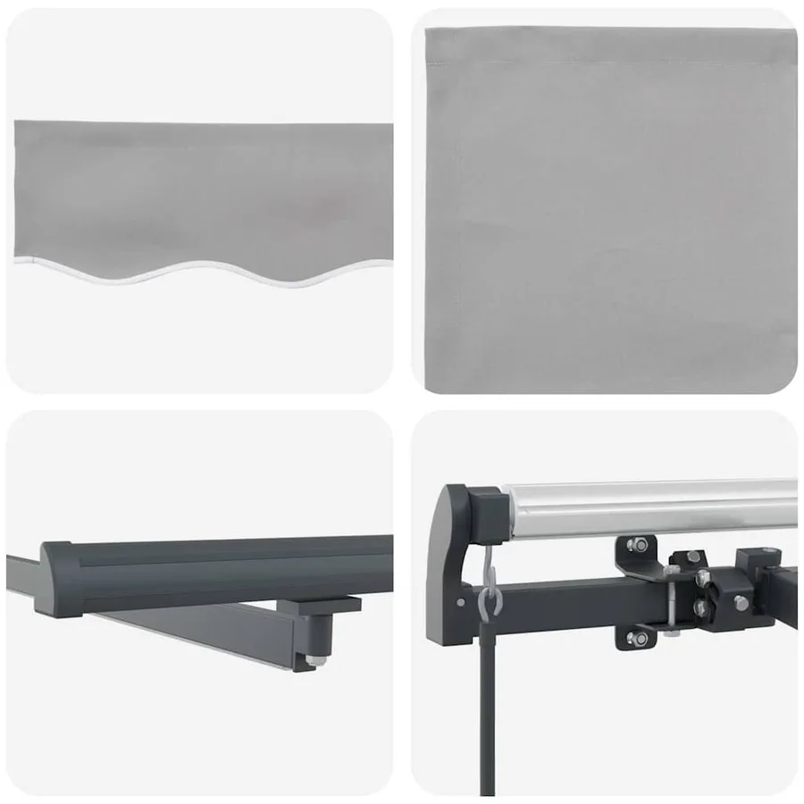 Auvent rétractable Gris clair 400 × 300 cm Tissu et Aluminium - 10