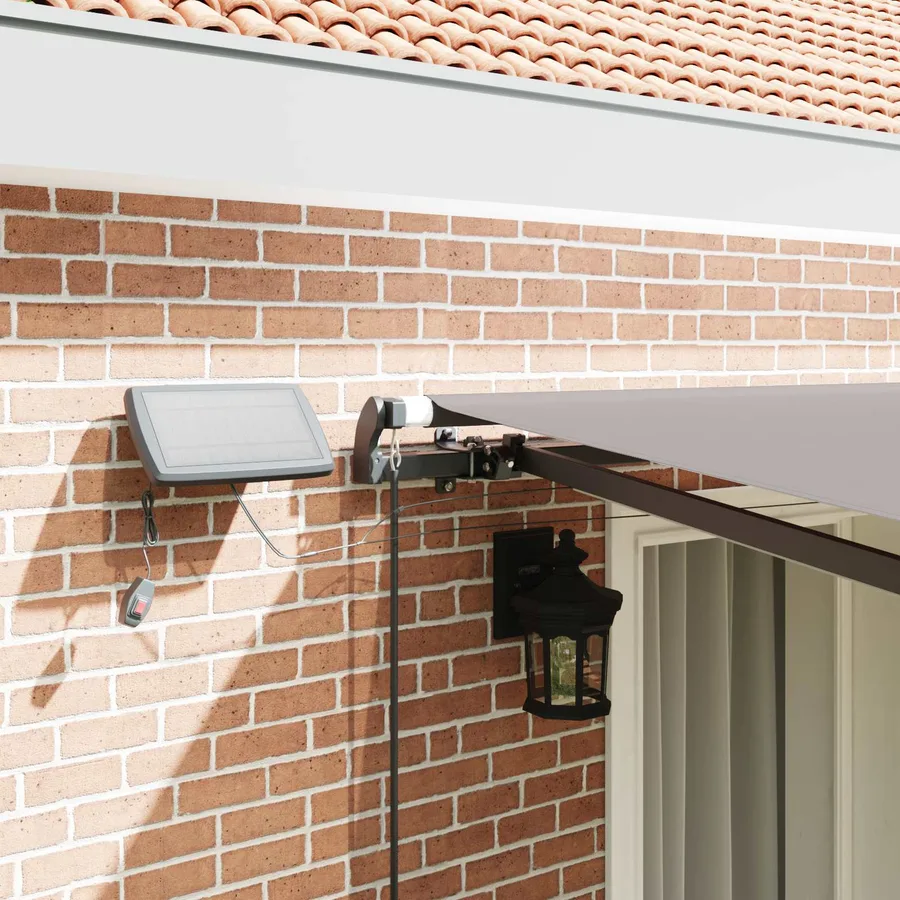 Auvent rétractable Gris clair 400 × 300 cm Tissu et Aluminium - 4