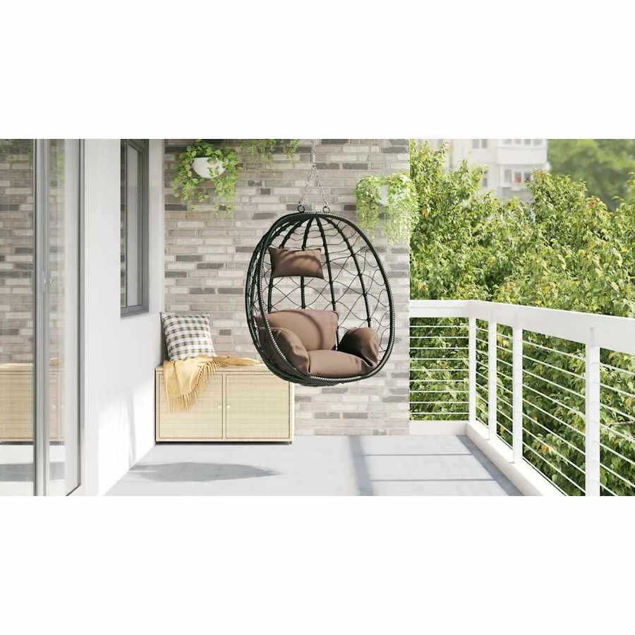 Chaise suspendue Café 91,5 x 54,5 x 107 cm polyrotin - 3